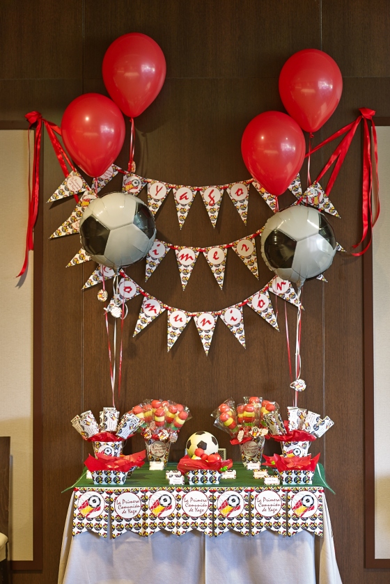 Decoración para comunión y fiestas de cumpleaños. fútbol